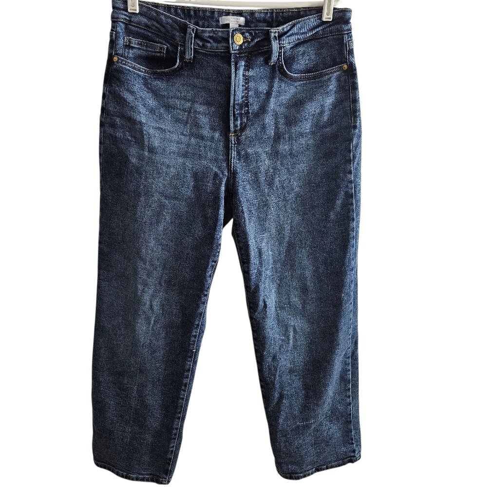 LC Lauren Conrad Stylish Denim Jeans Blue Straight Plus Size 14